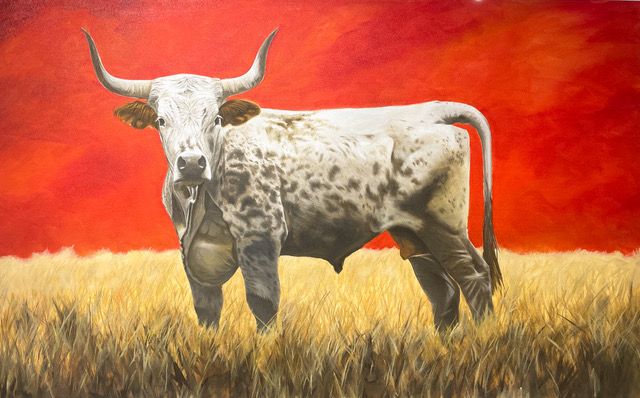 Craig Morris Bull on red